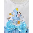 thumbnail image 3 of FYMNSI Newborn Girl Clothes First Birthday Outfit Girls Short Sleeve Blue Tutu Princess Dress for Baby 1st Birthday, 3 of 8