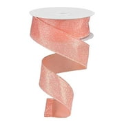 Iridescent Glitter Wired Edge Ribbon, 1.5 Inch x 10 Yards (Coral)