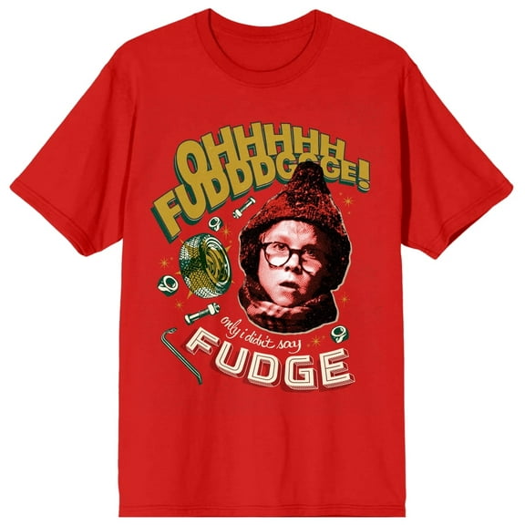 A Christmas Story Ohh Fudge Unisex Red Graphic Tee-Medium