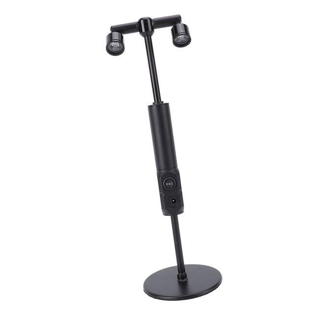 Lámpara De Mesa Inalámbrica LED, Diseño De Doble Luces, Luz Amarilla Cálida, Batería Recargable De 800 MAh, Compacto Portátil, Hierro, Negro Para Dormitorio, Bar,