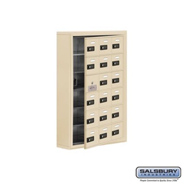 SalsburyIndustries 19165-18SSC Cell Phone Storage Locker With Front Access Panel - 6 Door High Unit, Sandstone