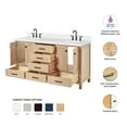 thumbnail image 3 of Ariel Cambridge 67 Inch Double Oval Sink Bathroom Vanity With Pure White Quartz Countertop 1.5 Inch Edge In Oak, 3 of 10