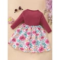 thumbnail image 4 of GXFC Little Girls Fall Dress Clothes 3T 4T 5T 6T 7T Kids Girls Long Sleeve Flower Print A-line Dress Spring Autumn Dress Clothing for Children Girls, 4 of 9