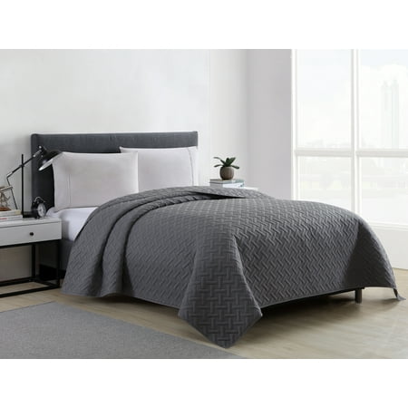 Mainstays Emma Solid Basketweave Quilt Collection, 1