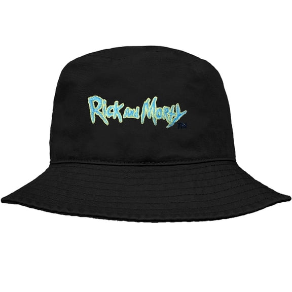 Rick and Morty Logo Officially Licensed Bucket Hat Unisex for Men & Women, Black