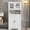 White, variant on Faitaliicy Kitchen Pantry Storage Cabinet Freestanding Cupboard With Glass Doors and Adjustable Shelves Wooden Floor Linen Cabinet For Small Space Bathroom Living Room Dining Room
