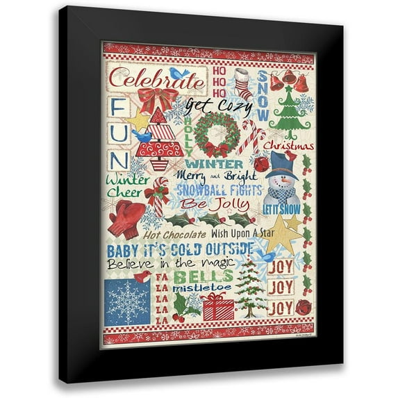 Phillips, Anita 15x18 Black Modern Framed Museum Art Print Titled - Celebrate Sampler