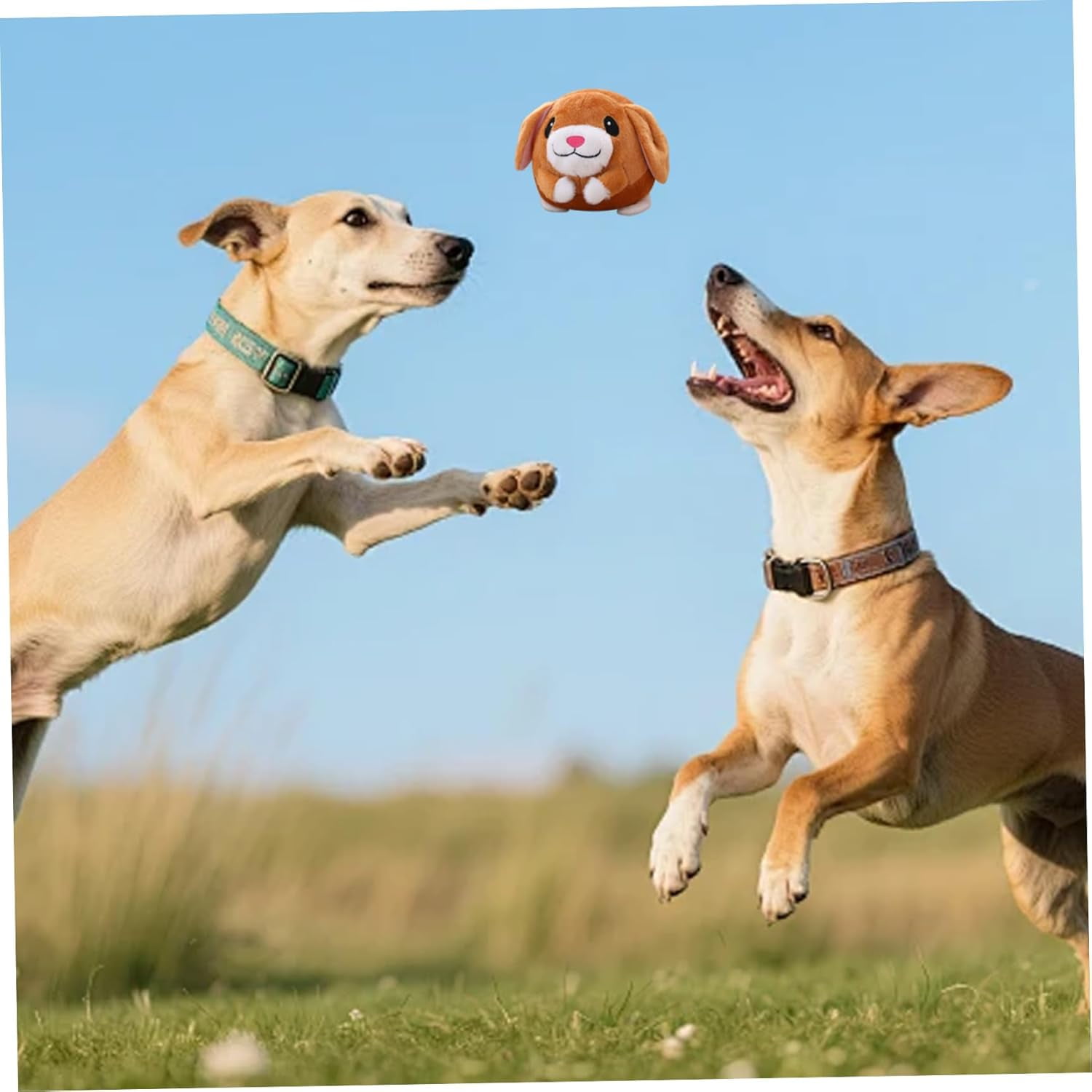 USB Rechargeable Interactive Bounce Dog Toy Plush Moving Pet Ball with Recording and Music Mode to Keep Dogs Busy Toy for Small Medium Puppies Indoor Play