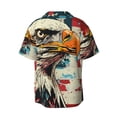 thumbnail image 5 of Salouo Retro American Eagle Pattern Cuban Collar Shirts for Men Button-Down Shirt Men's Short Sleeve Shirts Hawaiian Shirts Casual Shirts -Large, 5 of 6