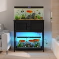 thumbnail image 6 of UVANIOHOM 20-29 Gallon Fish Tank Stand, 330 lbs, Power Outlets, RGB LED & Storage Cabinet, Black, 6 of 13