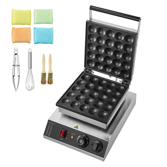 KFFKFF 1700W Nonstick Waffle Maker Machine, 25 Pieces Mini Pancake Maker, Stainless Steel Maker Machine with Adjustable Temperature & Timer