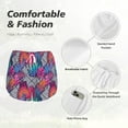 thumbnail image 6 of Lsque Tropical Leaves Printed Women's Running Shorts with Liner Pockets,Elastic Quick Dry Workout Athletic Gym Yoga Shorts,Womens High Waist Shorts-XX-Large, 6 of 9