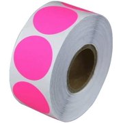 1/2" Half Inch Fluorescent Pink Circle Color Coded Dot Inventory Labels Stickers 300 Labels Per Roll - 1 Roll