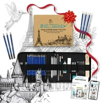 NIL-Tech 37-Piece Sketch Kit for Charcoal & Realism Art for Beginners and Advanced Artist Gifts