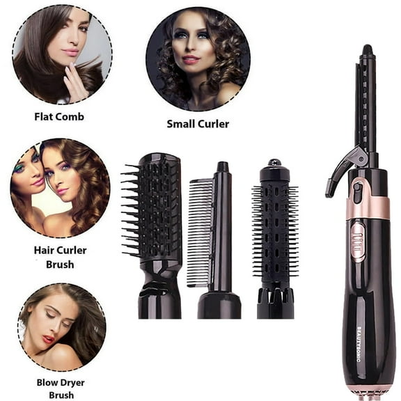 Hair Dryer Brush,4 in 1 Hot Air Brush Hair Blow Dryer Brushes Set, Hair Curler & Hair Dryer Brush Negative Ion Blow Dryer Brush in One  for Travel Salon