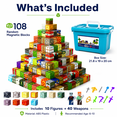 thumbnail image 2 of Magnetic Blocks Building Set 108 Piece STEM Educational Toys ABS Cubes, Magnets Stacking Construction Birthday Gifts for Kids Ages 4-12, 2 of 8