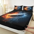 thumbnail image 3 of Manfei 3D Hockey Twin Sheet Sets 3pcs for Teen Boys, Ice and Fire Twin Fitted Sheet, Sports Themed Flat Sheet, Super Cozy Room Decor, 3 of 7