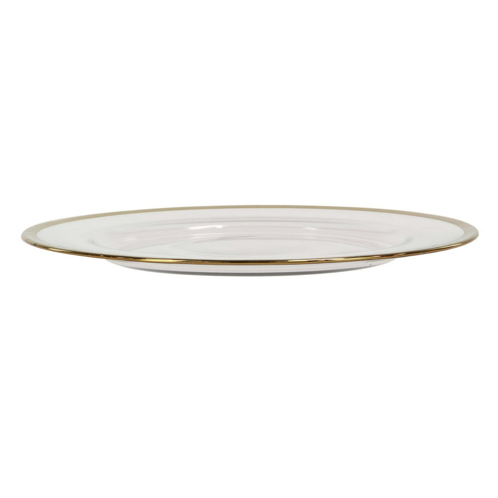 DecMode Round Thin Rimmed Glass Charger Plate