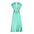 thumbnail image 5 of KIJBLAE Womens Pleating Swing Lace-up Backless Midi Dress Summer Fashion 2023 V Neck Dress Temperament Elegant Holiday Vacation Cap Sleeve Wedding Guest Plain Party Prom Beach Green M, 5 of 7