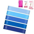 thumbnail image 1 of 5 Pieces Sports Exercise Resistance Loop Bands Set Stretch Training Bands Set with Carrying Bag for Yoga Home Gym Training, 1 of 8