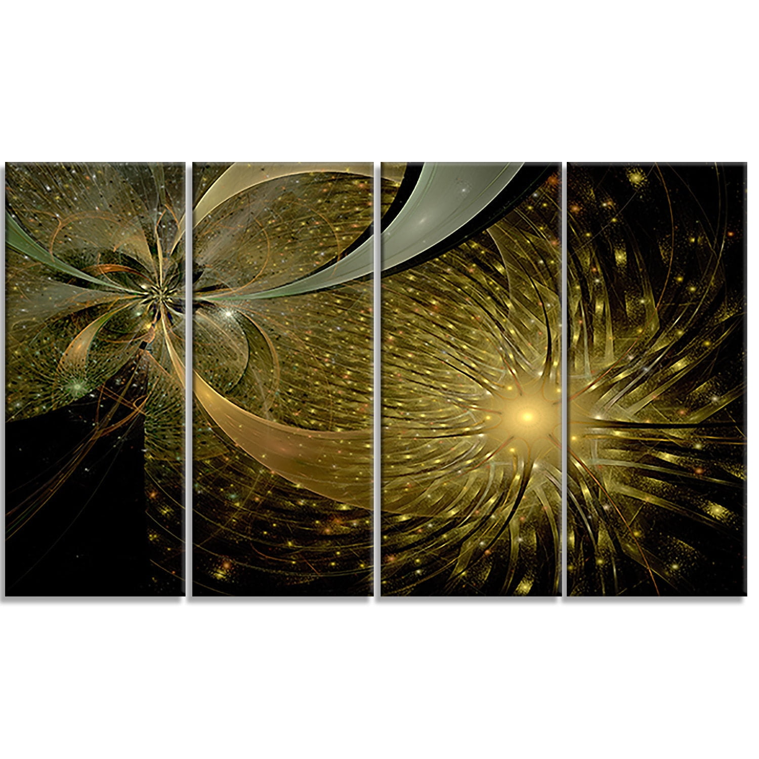 Symmetrical Firework Pattern 40.00" x 30.00" Painting Art Prints, by Designart