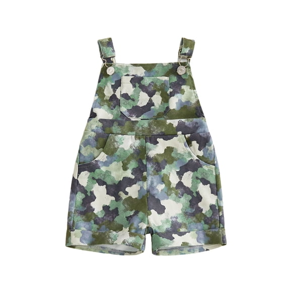 BemeyourBBs Kids Toddler Baby Boys Girls Camouflage Overalls Shorts Adjustable Strap Romper Cute Camo Summer Bib Overalls Pants Jumpsuit with Pockets