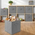 thumbnail image 5 of Casafield Set of 6 Fabric Storage Cube Bins, Gray - 13" Collapsible Foldable Cloth Baskets for Shelves and Cubby Organizers, 5 of 7
