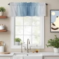 thumbnail image 2 of Gray Blue Gradualization Valances for Windows,Kitchen Valance Rod Pocket Short Curtain, Abstract Art Valance Curtain Window Valances for Bedroom Bathroom Living Room 42x12in, 2 of 9