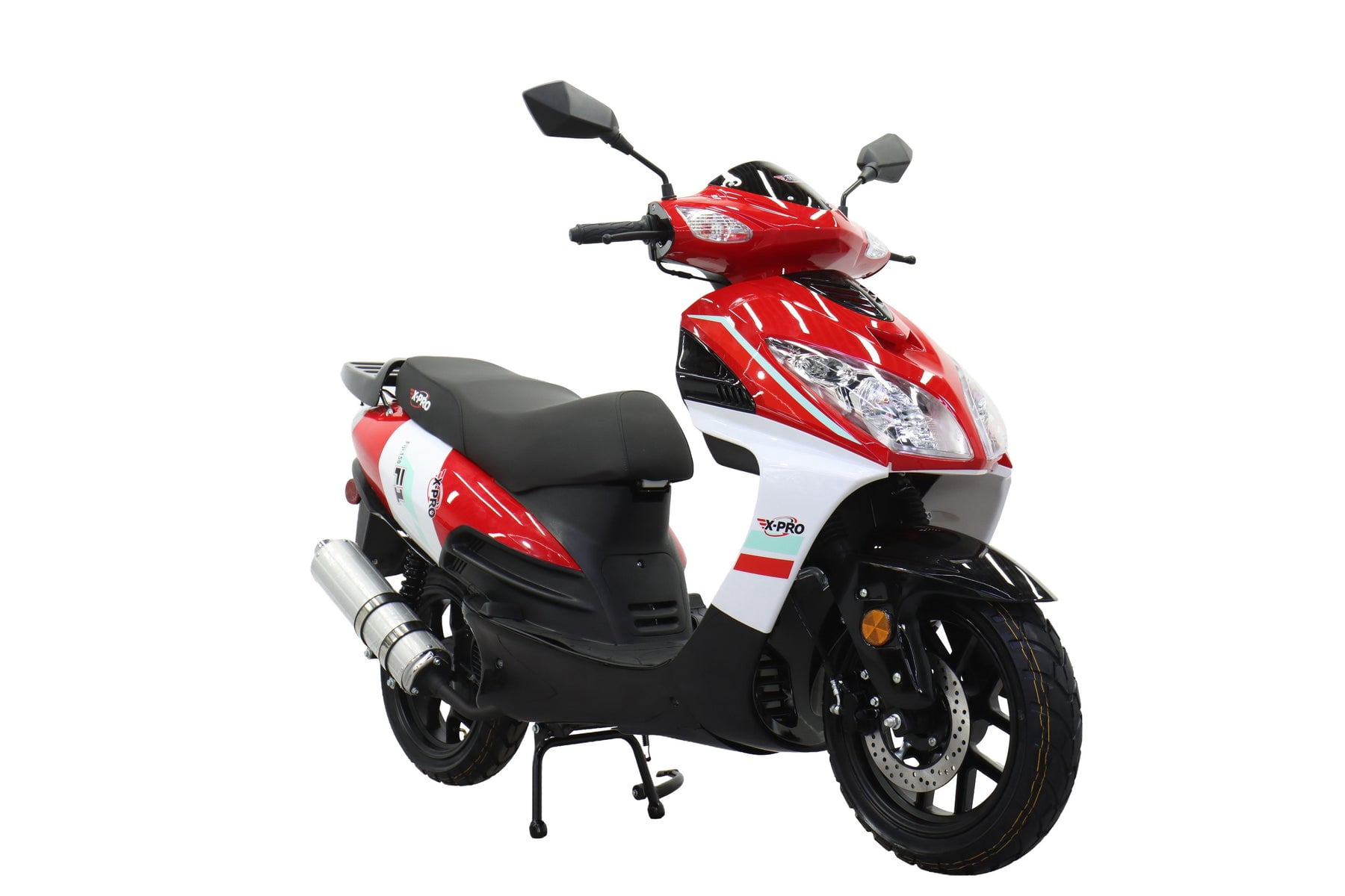 X-Pro Brand New 150 Gas Moped Scooter, 13" Aluminum Wheels, Electric/Kick Start Large Headlights!