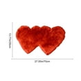 thumbnail image 3 of Anhility Double Heart Faux Fur Rug Super Soft Fluffy Shaggy Carpet Area Mats Rugs Girls Bedroom Sofa Home Decorative Floor Carpet (Red, 27.55x13.77 in), 3 of 6