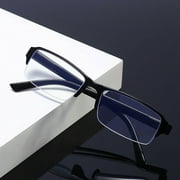 1 Pack Mens Womens Rectangle Half Frame Blue Light Blocking Reading Glasses Spring Hinge Readers +1.00