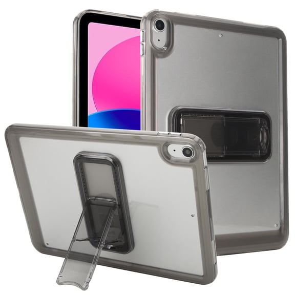 TECH CIRCLE Shockproof Clear Case for iPad 10th Gen 10.9" 2022/ iPad A16 11th Gen 11" 2025, TPU PC Protective Tablet Cover with Adjustable Kickstand, Anti-Scratch Lightweight Stand Case,Black