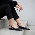 thumbnail image 6 of Cushionaire Women's Forever Pointed Toe Sling Back Dress Shoe +Memory Foam, Wide Widths Available, Cream Smooth, 6 of 20