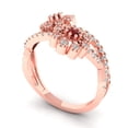 thumbnail image 2 of Halo Engagement Ring for Women - 0.48ct Natural Garnet in 14K Rose Gold Promise Ring, 2 of 6