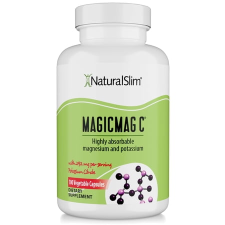 NaturalSlim MagicMag®C - Anti Stress Magnesium Citrate Capsules w/ Potassium, 100 Ct