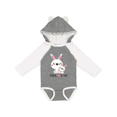

Inktastic Yaya Loves Me- bunny family Gift Baby Boy or Baby Girl Long Sleeve Bodysuit