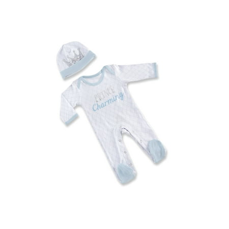 - Little Prince Tight Fit Cotton Footed Pajamas & Cap, 3pc Gift Box Set (Baby Boys) 0-6mo