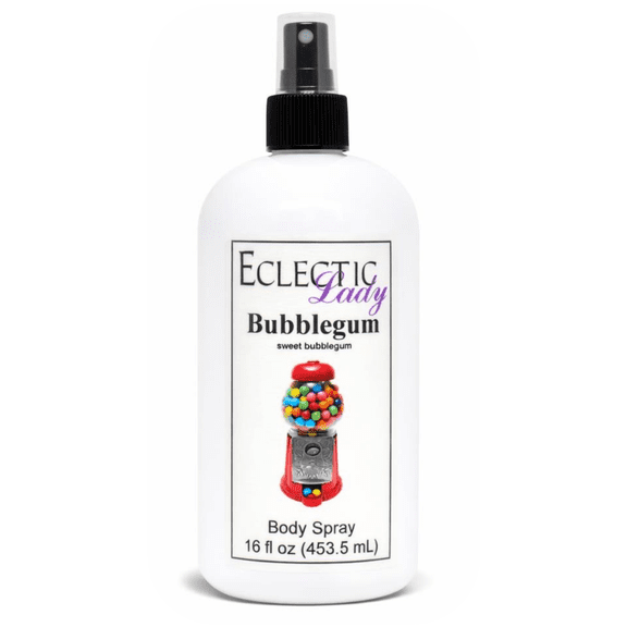 Bubblegum Body Spray, Eclectic Lady, Hydrating Mist, Unisex, 16 oz