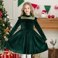 thumbnail image 2 of newwalpole Girls Dresses Contrast Mesh Long Sleeve Twirly High Low Birthday Party Formal Dress Green for Size 5-6 Years, 2 of 4