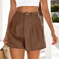 thumbnail image 5 of Delayuji Women Wide Leg Shorts Button Waist Tailored Shorts With Pockets Summer Business Casual Outfits for Women Vacation Short Daily Wear, 5 of 5