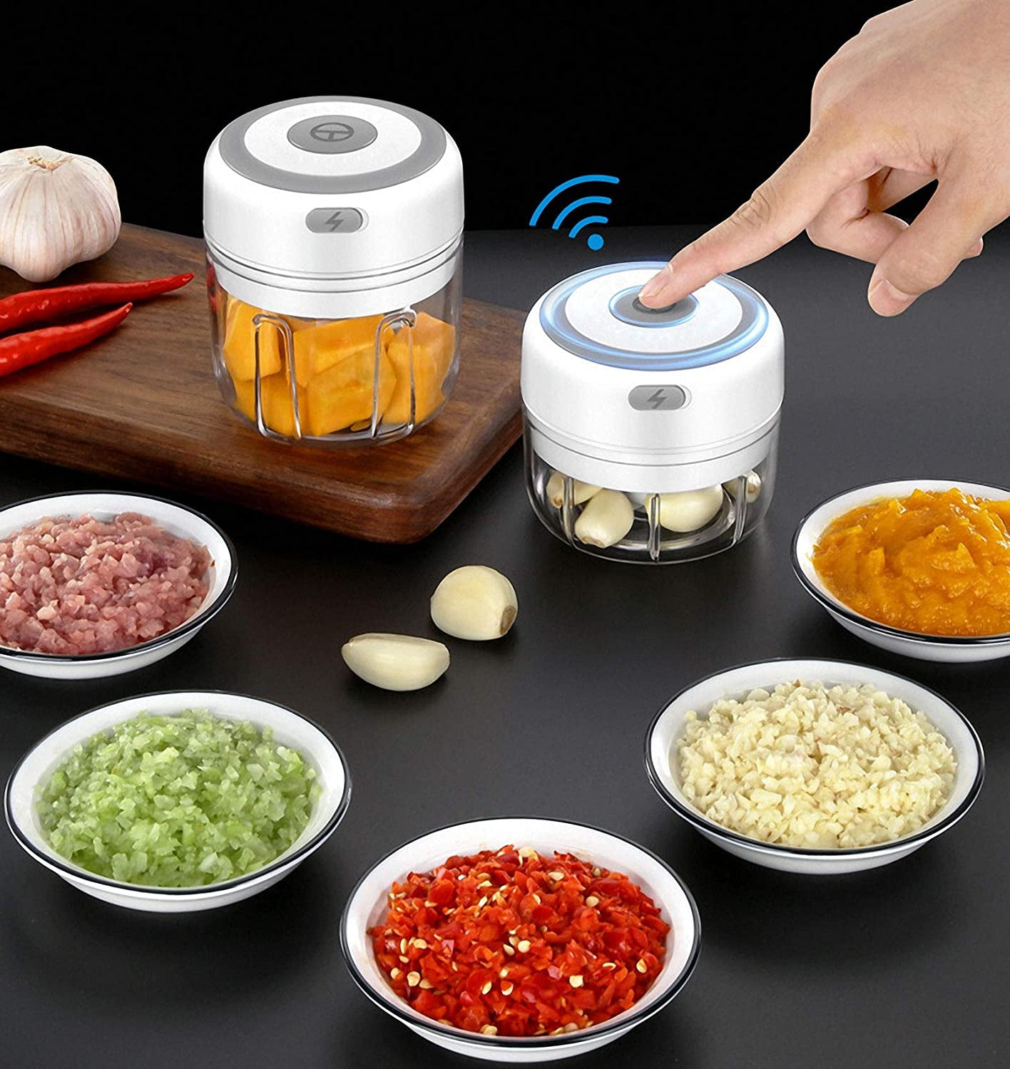 VIVEFOX Large-capacity Food Chopper, Powerful Hand Held Vegetable Chopper  Garlic Chopper, Manual Food Processor 