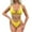 Yellow, variant on WREESH Women's Solid Color Split Swimsuit - Fashion Love Bikini Two-Piece Set for Beach Vacation Beige
