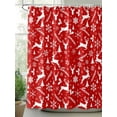 thumbnail image 2 of Fsddascl Red Christmas Shower Curtain Set - Extra Long 72" x 96" Washable Bathtub Curtain with 12 Hooks, Xmas Snowflakes Winter Pine Tree Deer Waterproof Fabric Stall Shower Curtains for Bathroom, 2 of 6