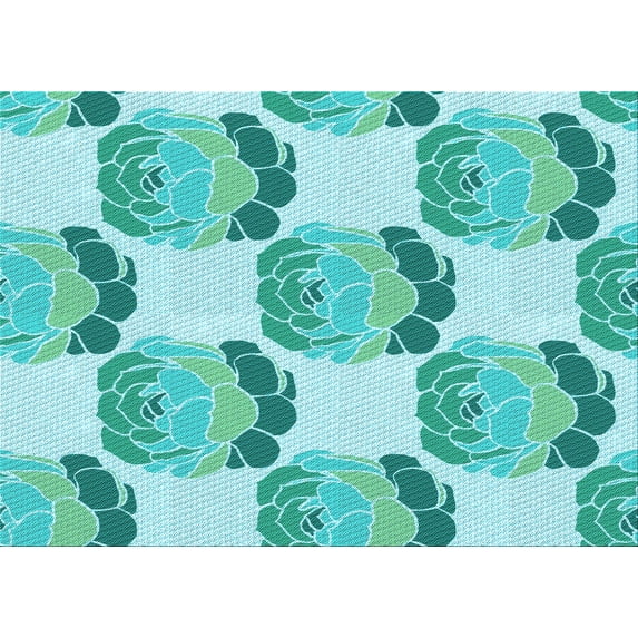 Ahgly Company Indoor Rectangle Patterned Light Sea Green Area Rugs, 2' x 3'