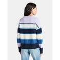 thumbnail image 3 of Time and Tru Women’s Brushed Stripe Sweater, Midweight, Sizes XS-XXXL, 3 of 5