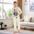 thumbnail image 6 of FORMRS Onesies Pajama for Adults Unisex Hoodie Winter Jumpsuit One Piece Sleepwear, Sizes S-2XL, Beige Astronaut Planet, 6 of 7