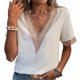 thumbnail image 2 of Camisa de cuello en V, Camisa de mujer Camisa de oficina de cuello en V Camisa de mujer Integración sin costuras, 2 of 6