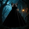 thumbnail image 2 of TTUHYWXI Halloween Dress for Women Punk Vintage Dress Party Hem DressStrapless Gothic Cocktail Dresses (Black, XL), 2 of 5