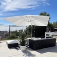 thumbnail image 3 of PURPLE LEAF 10 FT Patio Umbrella White Cantilever Offset Umbrella Square Outdoor Umbrella with 360° Rotation for Garden Deck Pool, White, 3 of 13