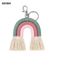 thumbnail image 1 of Porte-clés Arc-en-Ciel Tissé Mignon Boho Fait Main pour École Sac à Main, 1 of 5